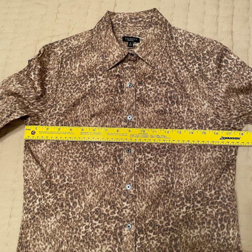 Talbots Animal Print 3/4 Sleeve Blouse Size 6